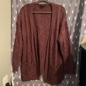 Purple cardigan